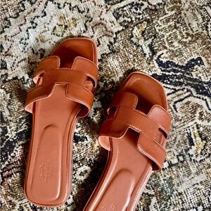 Tan Slide Sandals